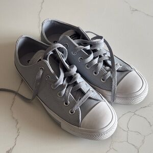 Converse Classic Gray Leather Chuck Taylor Sneakers